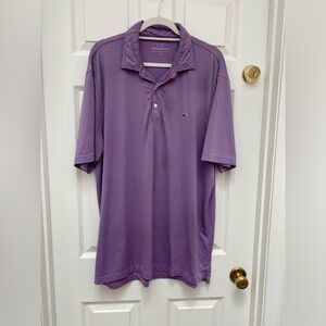 Vineyard Vines Lavender & Pink Stripe Short Sleeve Polo - L
